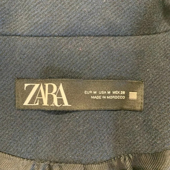 Zara Women's Wool Blend 3 Button Long Sleeve Notch Lapel Twill Jacket Size M - Picture 6 of 11